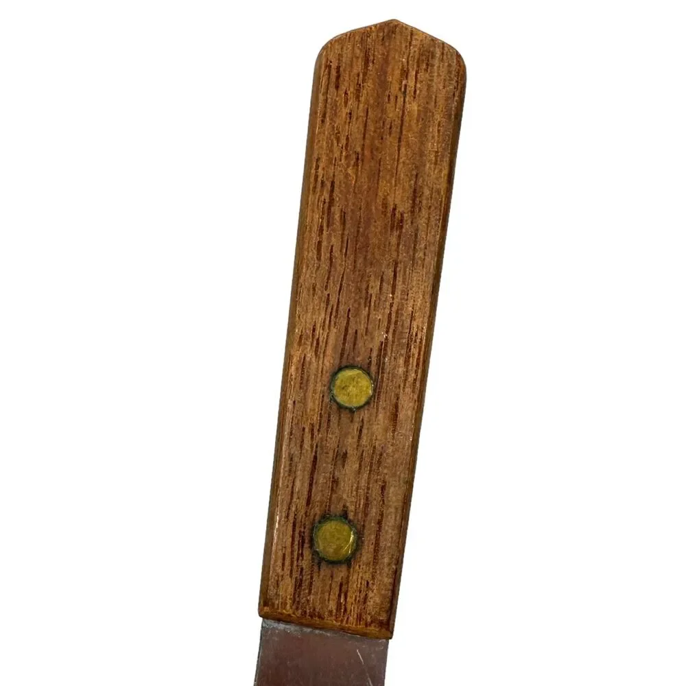 Vintage Frontier Forge Stainless Steel Scraper Kitchen Spatula Lot 2 Wood Handle